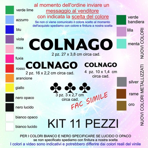 Adesivi colnago kit pezzi - 11,