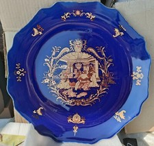 PIATTO PORCELLANA VENETIAN LAGOON FINE PORCELAIN BLU ORO TAVOLA BLUE GOLD DELUXE