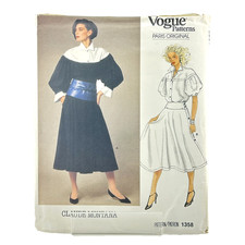 Top e gonna Vogue Paris originale modello Claude Montana 1358 non tagliati FF taglia 12