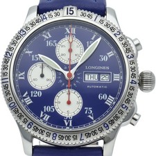 LONGINES Lindbergh Chronograph 42mm L2.618.4/L2.618.4.91.2 Acciaio inossidabi...