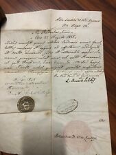 Documento antico 1858 lettera manoscritta a Papa Pio IX con timbro e sigillo 
