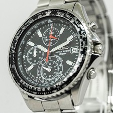 **Funzionante! Necessita di riparazione** SEIKO Flightmaster V657-8120 Qz Cronografo 42mm Uomo