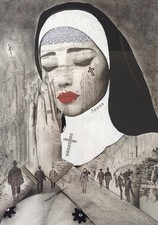 Quadro moderno erotico , suora sexy e trasgressiva  . Pezzo Unico