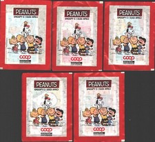 Peanuts Snoopy e i suoi amici - Lotto 5 bustine di figurine ed. Coop 2016