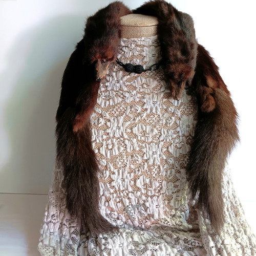 Vintage four mink stole - vintage, wrap
