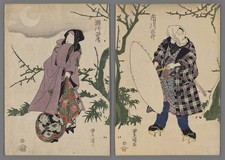Xilografia Utagawa Toyokuni I - Dittico Kabuki