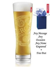 Personalised Engraved Branded pint Peroni Lager Beer Glass Birthday Gift Box