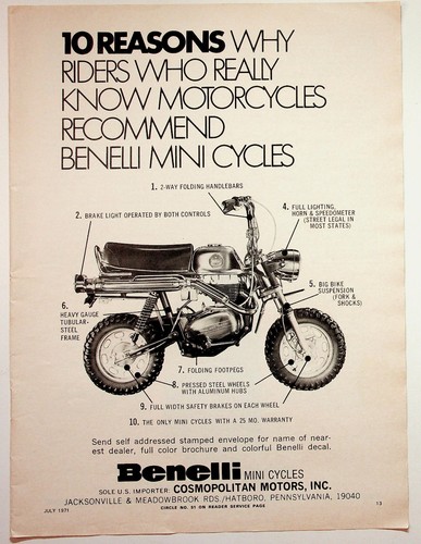 Benelli mini cicli - benelli, stampa