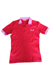 ELLESSE TENNIS Polo Maglia Maglietta T-shirt Vintage 80's Rossa Cotone Jersey S