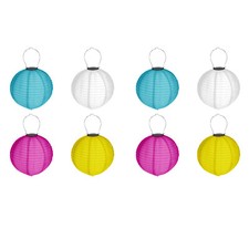 8er Set Solare Lampione Ø 20cm Sfera LED Paralume Decorazione Giardino Colorato