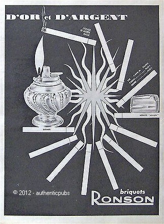 Publicite briquet ronson or - publicite, d'or