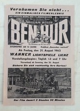 Poster pubblicitario vintage Film Ben Hur 1962 Wanner Lichtspiele Lienz