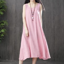 Donna Canotta Abito Sottoveste Elasticizzato senza Maniche Sottogonna Prendisole