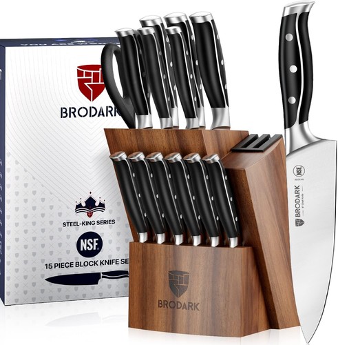 Ceppo legno con coltelli e - in,