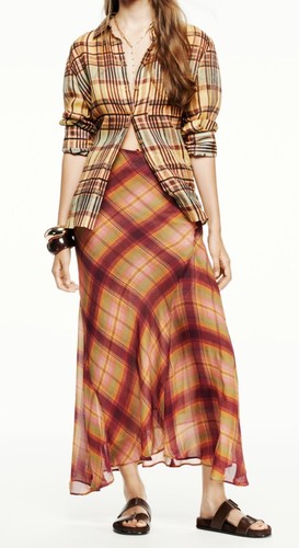 Gonna midi quadri - gonna, zara