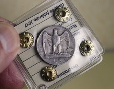 Regno d'Italia 5 lire Aquilotto Argento anno 1928 raro condizioni sigillato
