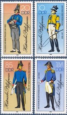 Germania RDT 1986 uniformi postali, postino, lettere, posta, messaggeri, set 4v, MNH