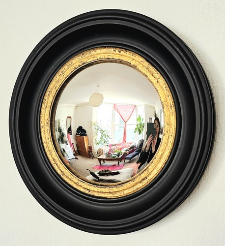 Specchio convesso vintage nero