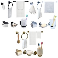 Porta Asciugamani Bagno Accessori Acciaio Inossidabile 3 Colori 6 pezzi kit