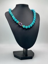 Collana Turchese Autentico Ametista Oro Giallo 18 Kt