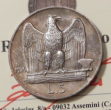 5 LIRE AQUILINO 1926 BORDO