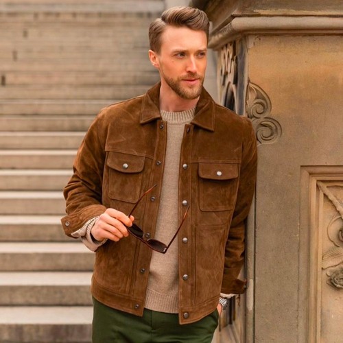 Giacca camionista uomo marrone