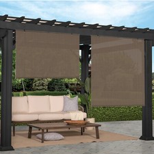 Tenda a rullo avvolgibile marrone per patio veranda pergola balcone cortile blocco UV