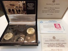 Dittico di monete d'argento commemorative centenario morte Garibaldi.ORIGINALE!!