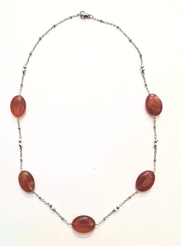 Collana acciaio con pietre - con,