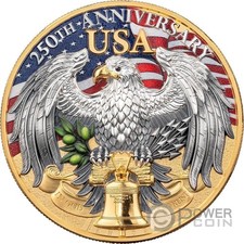 UNITED WE STAND 250 anni di indipendenza degli Stati Uniti 2 oz moneta argento 5 $ Niue 2025