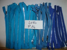 40 PZ CERNIERE MISTE TURCHESE AVIO BLUETTE 14 CM LAMPO ZIP CATENA 3 PANTALONE