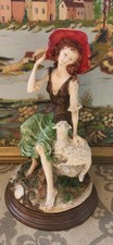 SCULTURA VINTAGE GIUSEPPE ARMANI CAPODIMONTE PASTORE CON PECORA 30,48 cm
