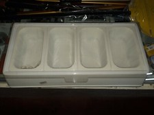 vetrina porta condimenti 4 vaschette con plexi d'appoggio per alimenti