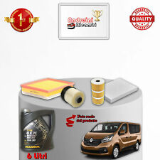 KIT TAGLIANDO 4 FILTRI E OLIO RENAULT TRAFIC III 1.6 DCI 85KW 116CV DAL 2014 ->