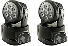 2 Pezzi Proiettore LED RGB Testa Rotante 360° Luci BEAM Disco Wash Mobile Motore