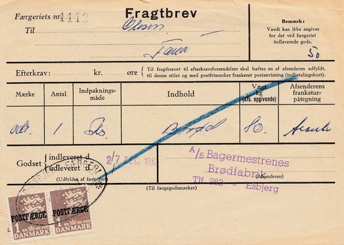 Danimarca 1961 fragtbrev per - fragtbrev,