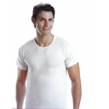 3 maglia mezza manica da uomo LEABLE 100% cotone makò girocollo e V bianco nero 