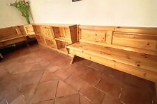 Mobile in Legno Massello di Pino con Cassapanca Portaoggetti e Ripiani