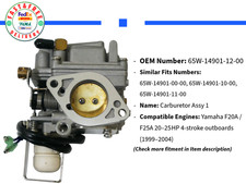Per Yamaha Fuoribordo 65W-14901-12-00 Carburatore 20-25 HP 4 Tempi 65W‐14901‐00‐00