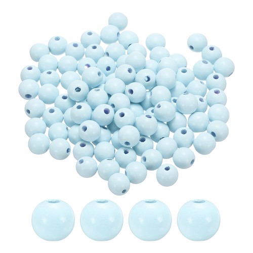 100pcs perline legno tonde - , blu