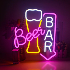 Insegna Al Neon per Decorazione Da Parete, Luce per Birra, Segno Luminoso per Ba