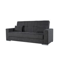 DIVANO LETTO "PADOVA" 3 POSTI TESSUTO GRIGIO, 230X93X97 CM