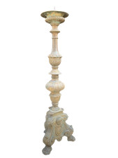 Antico torciere da sacrestia del 700 in bronzo massiccio pesante h 65 x 20 cm