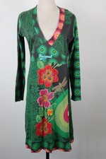 DESIGUAL  VESTITO ABITO DONNA TG.  XL SHORT WOMAN CASUAL VINTAGE DRESS