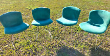 Harry Bertoia per Knoll Set 4 Sedie Originali Acciaio Cromato ed Alcantara '80