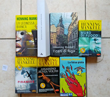 LOTTO 7 LIBRI HENNING MANKELL PIRAMIDE CANI DI RIGA FALSA PISTA MURO DI FUOCO 