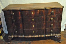 CASSETTIERA COMO' CASSETTONE IN NOCE ANTIQUARIATO FINE '800 INTARSIATA