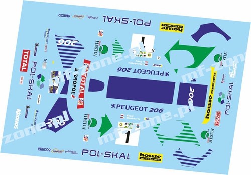 Decals peugeot 206 wrc - 206,