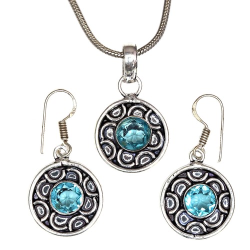 Set orecchini topazio - , blu