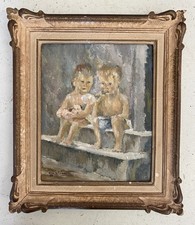 ANTICO DIPINTO OLIO "onaliM"